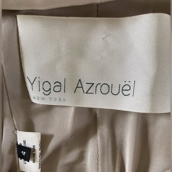 Yigal Azrouël Scoop Neck Draped Sleeveless Dress with pockets in London Fog - Picture 8 of 8